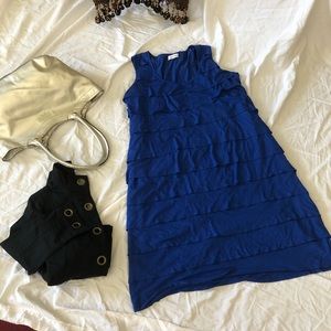 Calvin Klein Tiered Ruffle Sheath Dress Cobalt
